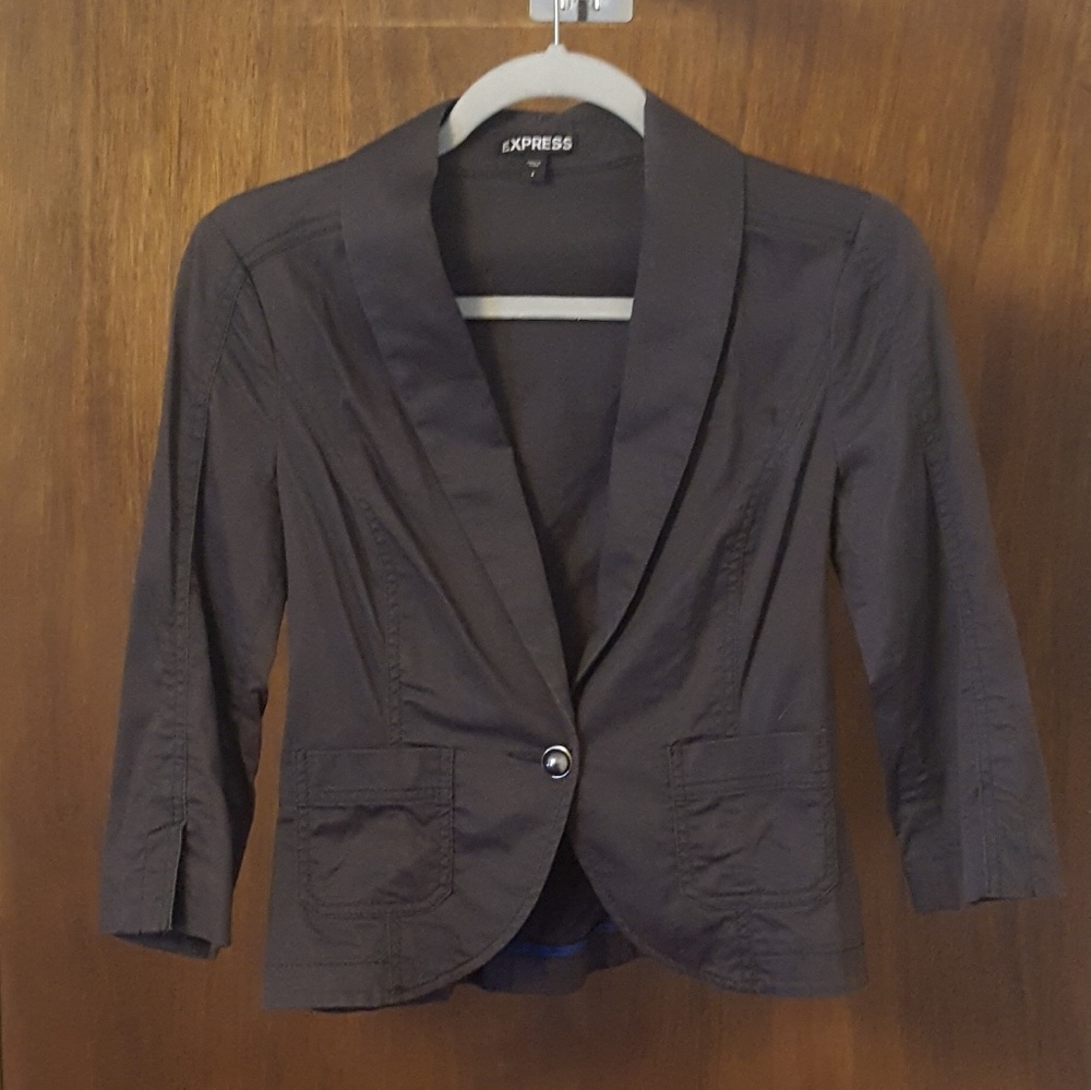 Express crop Grey Blazer jacket size 2